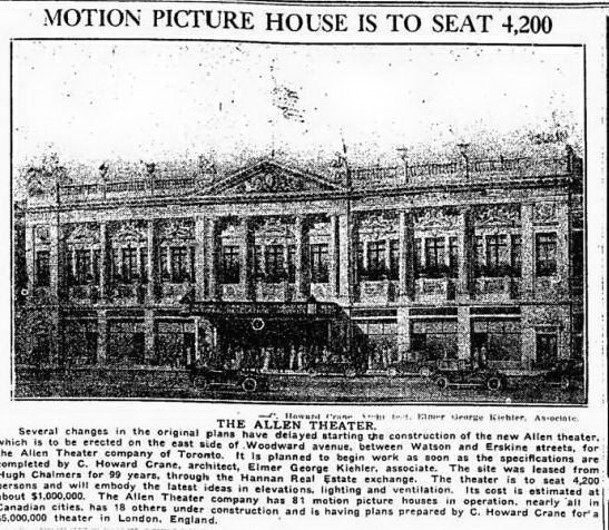 Allen Theatre - Old Article From 1919 (newer photo)